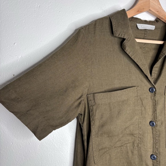 Everlane Linen Workwear Dress Green Size XS EUC - Picture 5 of 10